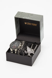 Zoo York Mens Silver-Tone And Black Watch