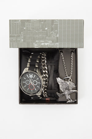 Zoo York Mens Silver-Tone And Black Watch