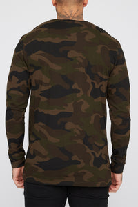 Zoo York Mens Camo Box Logo Long Sleeve T-Shirt