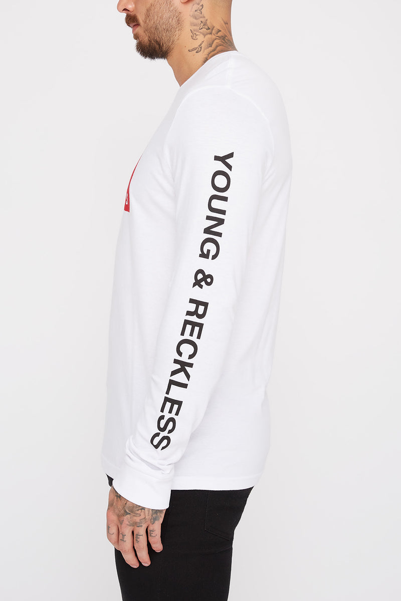 Young & Reckless Mens Printed Logo Long Sleeve T-Shirt