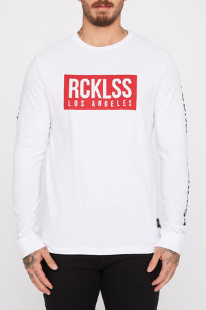 Young & Reckless Mens Printed Logo Long Sleeve T-Shirt