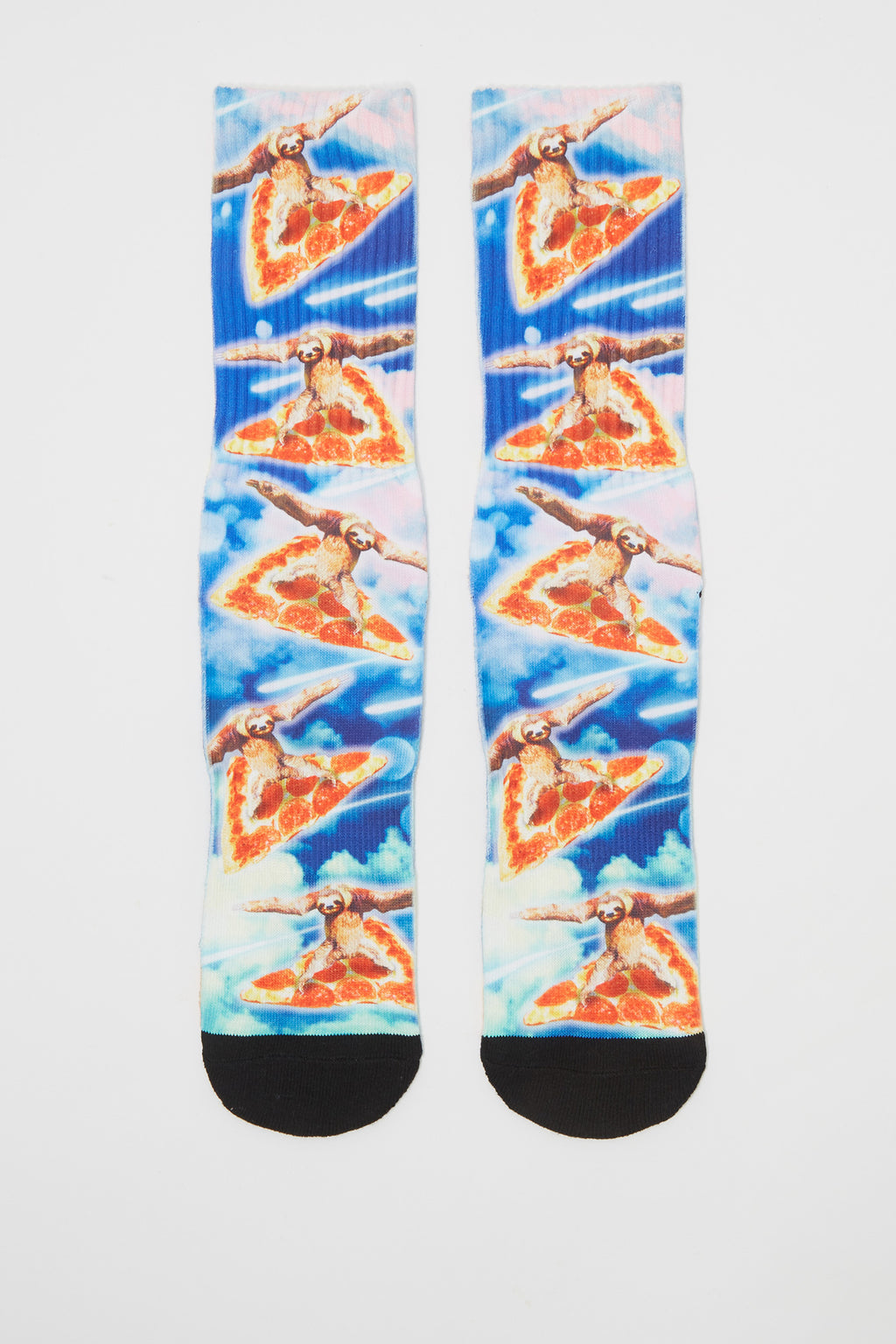 Zoo York Mens Pizza Sloth Sublimated Crew Socks