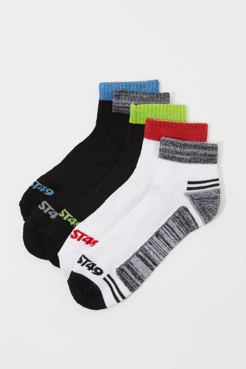 West49 Mens 5-Pack Performance Quarter Socks