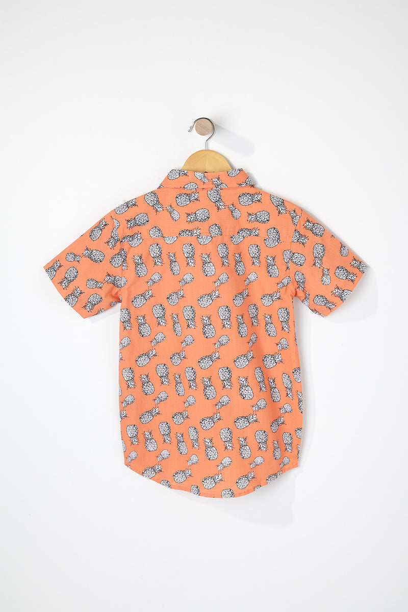 West49 Boys Pineapple Button Up Shirt