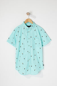 West49 Boys Tropical Ditsy Print Button Up Shirt