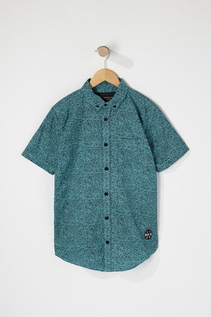 West49 Boys Cotton Speckle Print Button Up Shirt