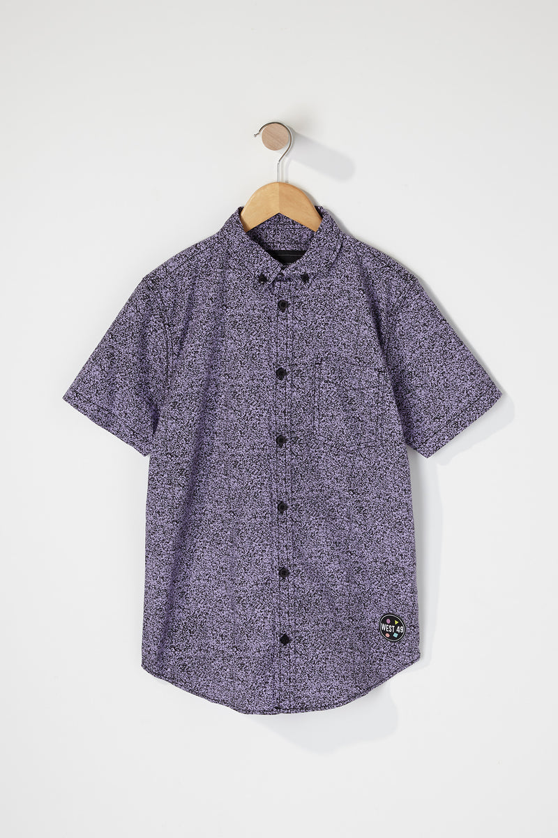 West49 Boys Cotton Speckle Print Button Up Shirt