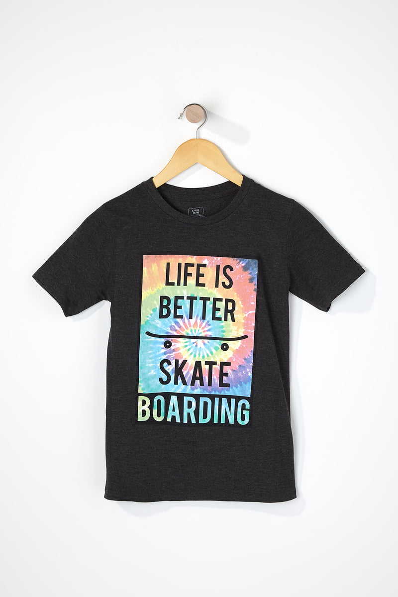 West49 Boys Tie-Dye Skateboarding Graphic T-Shirt