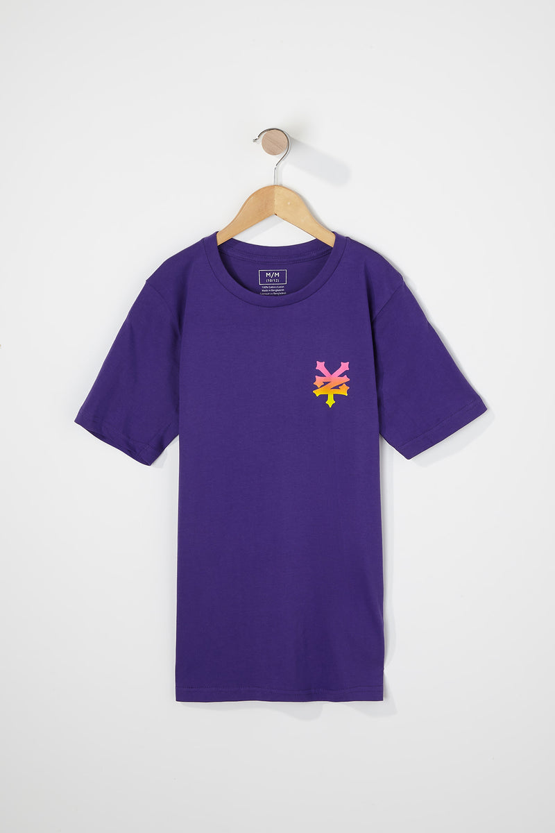 Zoo York Boys Purple Neon Back Logo T-Shirt