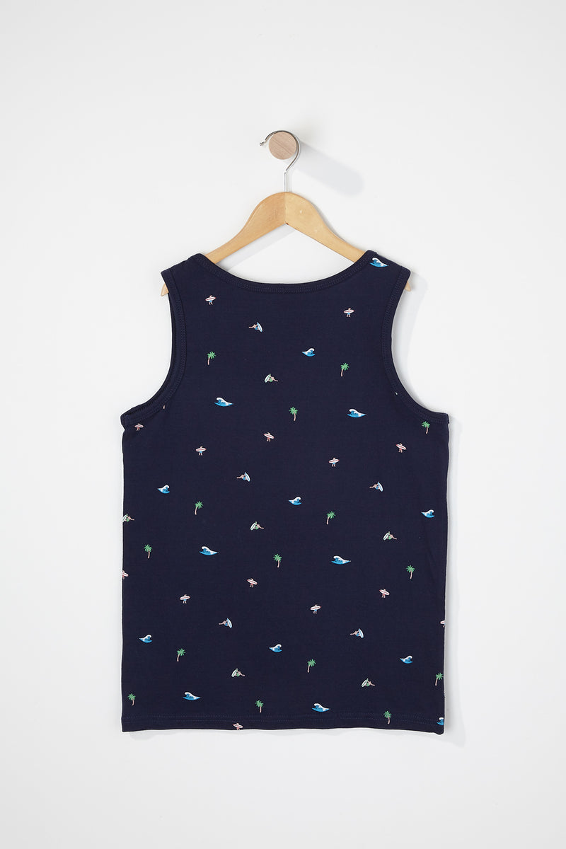 West49 Boys Cotton Ditsy Print Pocket Tank Top