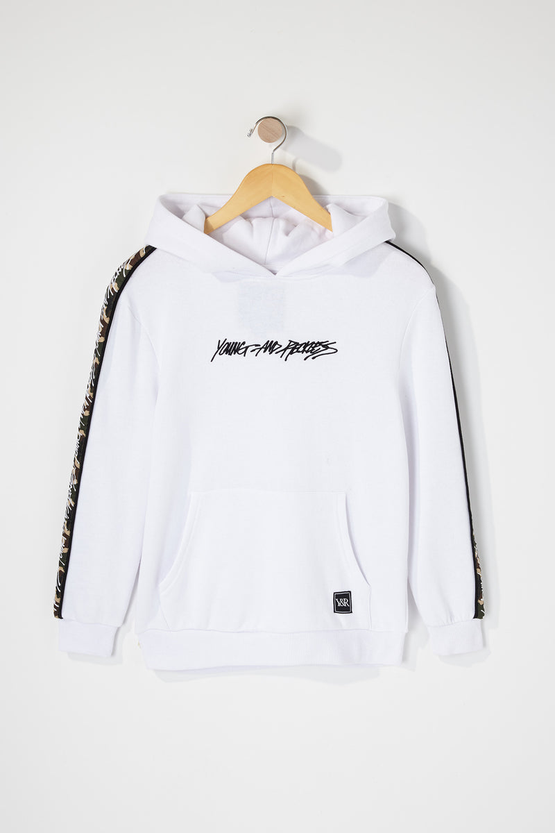 Young & Reckless Boys Camo Sleeve Tape Popover Hoodie