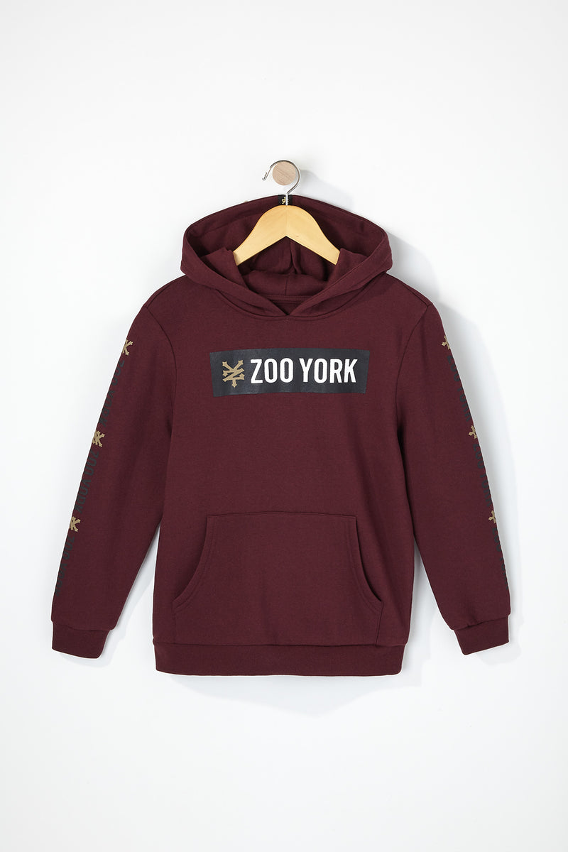 Zoo York Boys Solid Box Logo Popover Hoodie