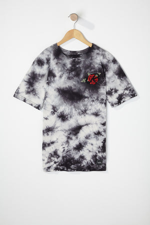 Young & Reckless Boys Embroidered Rose Tie-Dye T-Shirt