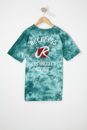 Young & Reckless Boys Embroidered Rose Tie-Dye T-Shirt