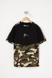 Young & Reckless Boys Camo Sleeve Tape T-Shirt