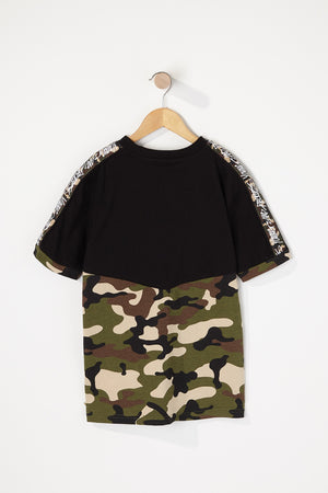 Young & Reckless Boys Camo Sleeve Tape T-Shirt