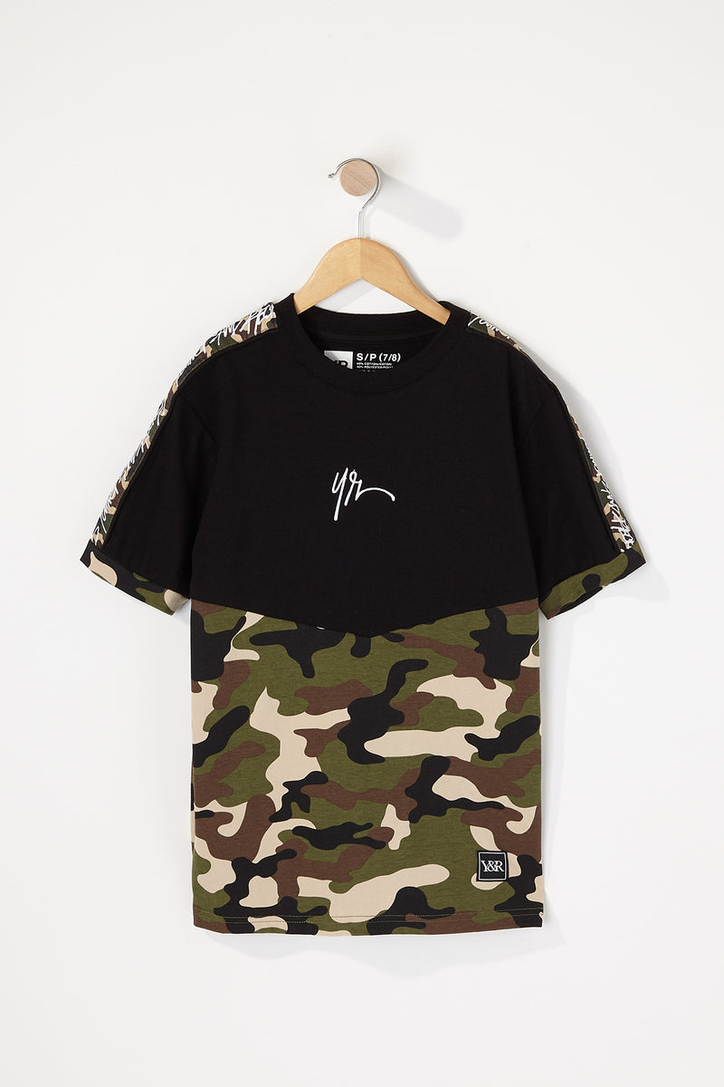 Young & Reckless Boys Camo Sleeve Tape T-Shirt