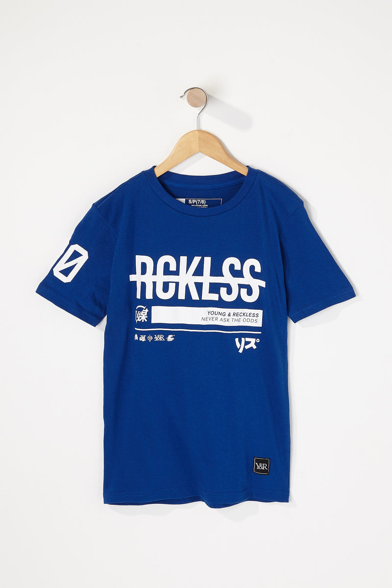 Young & Reckless Boys Strike-Through Logo T-Shirt