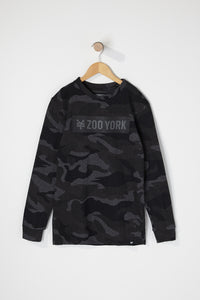 Zoo York Boys Camo Box Logo Long Sleeve T-Shirt