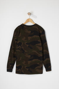 Zoo York Boys Camo Box Logo Long Sleeve T-Shirt