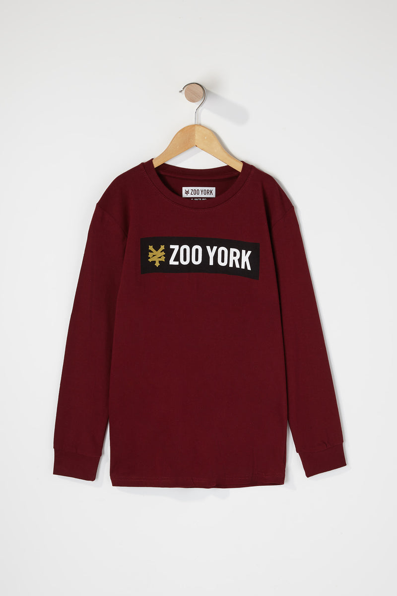 Zoo York Boys Black Box Logo Long Sleeve T-Shirt