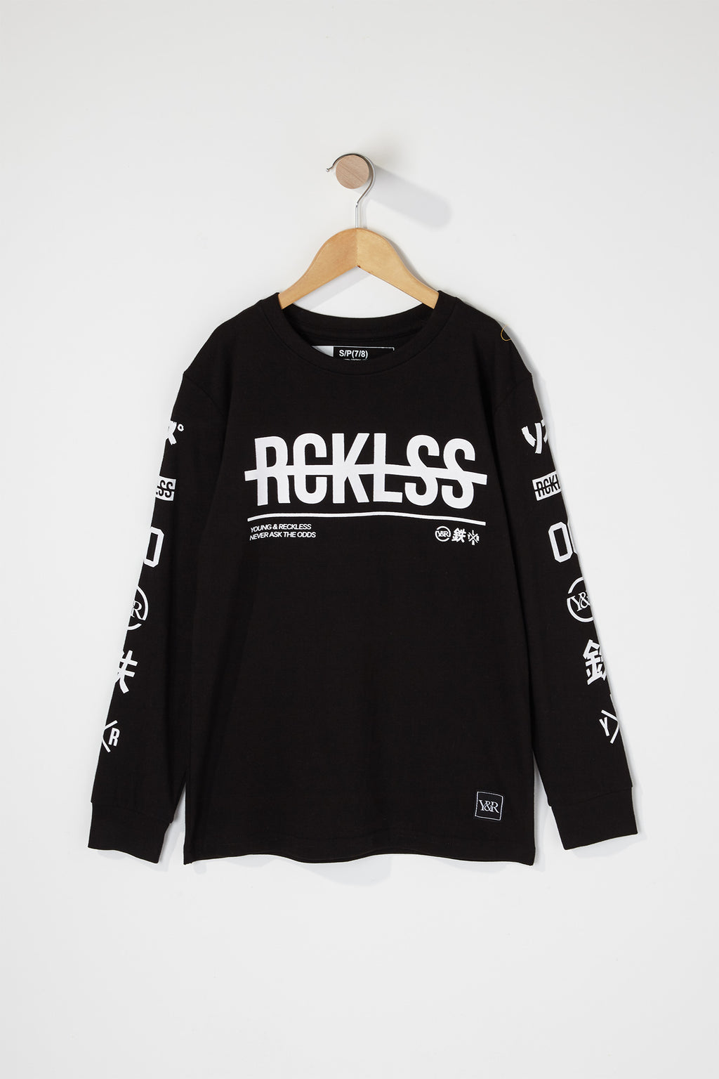 Young & Reckless Boys Strike-Through Logo Long Sleeve Shirt