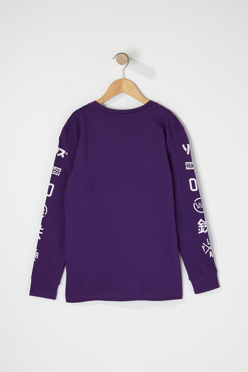 Young & Reckless Boys Strike-Through Logo Long Sleeve Shirt