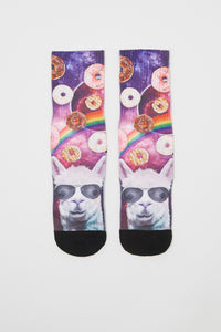 Zoo York Mens Space Llama Sublimated Crew Socks