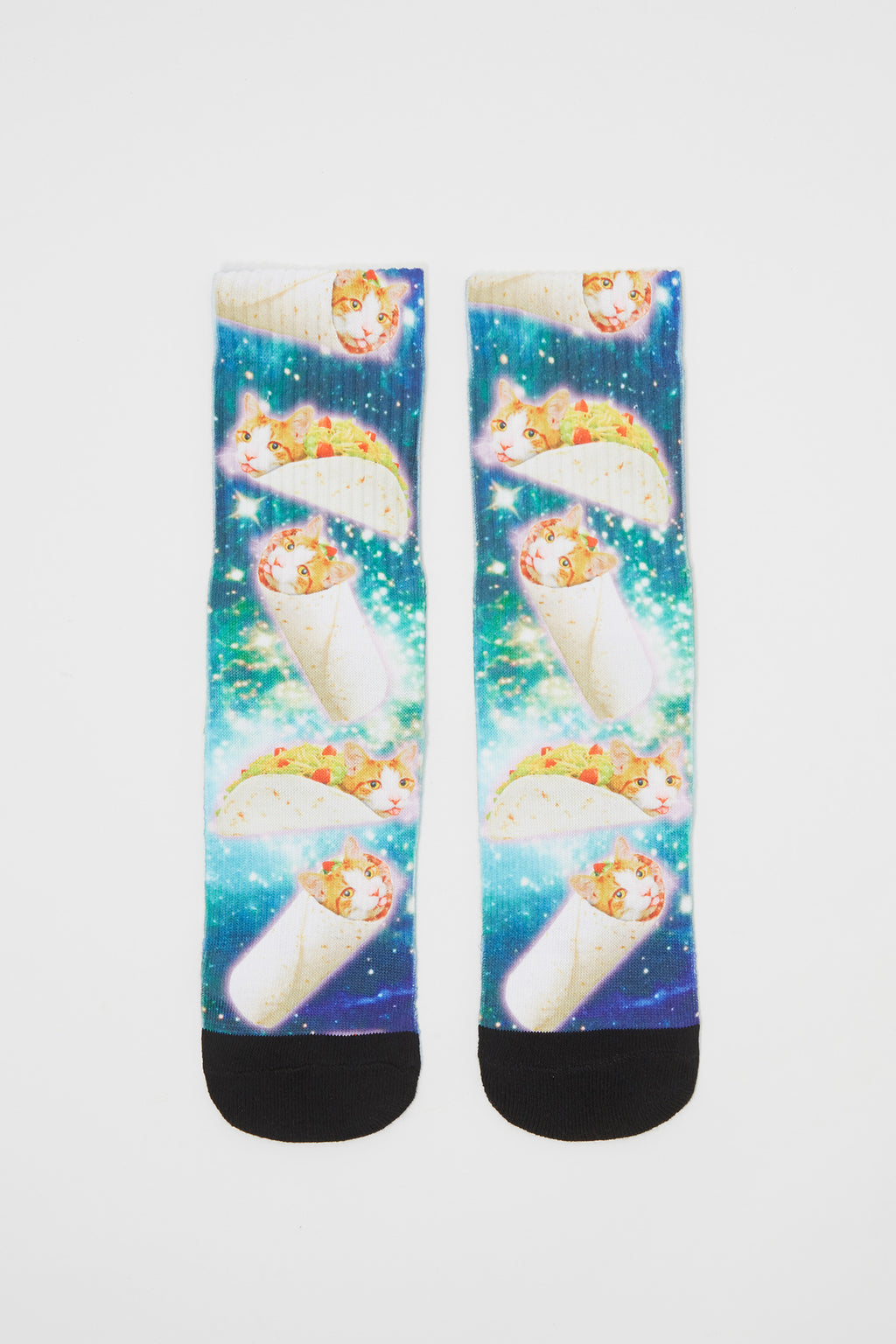 Zoo York Mens Burrito Cat Sublimated Crew Socks