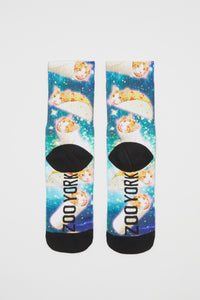 Zoo York Mens Burrito Cat Sublimated Crew Socks