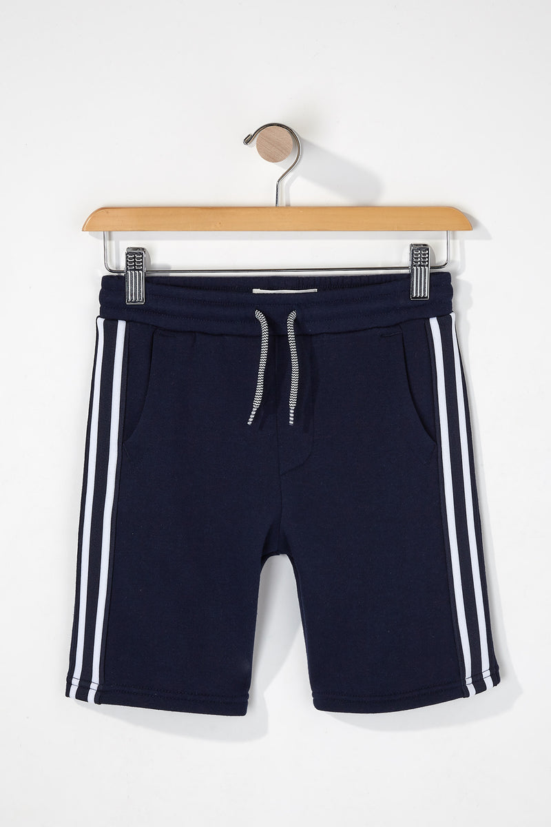 Boys Side Stripe Fleece Shorts