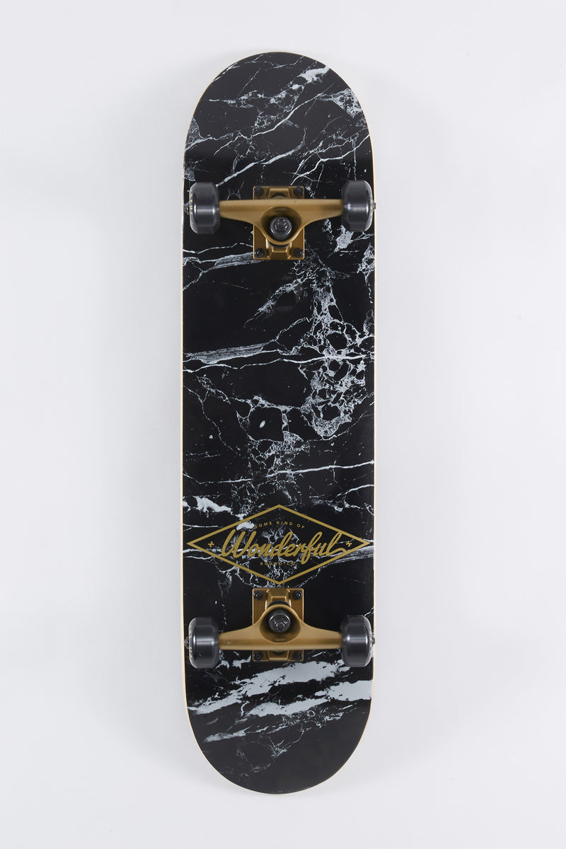 Wonderful Black Marble Skateboard 8"